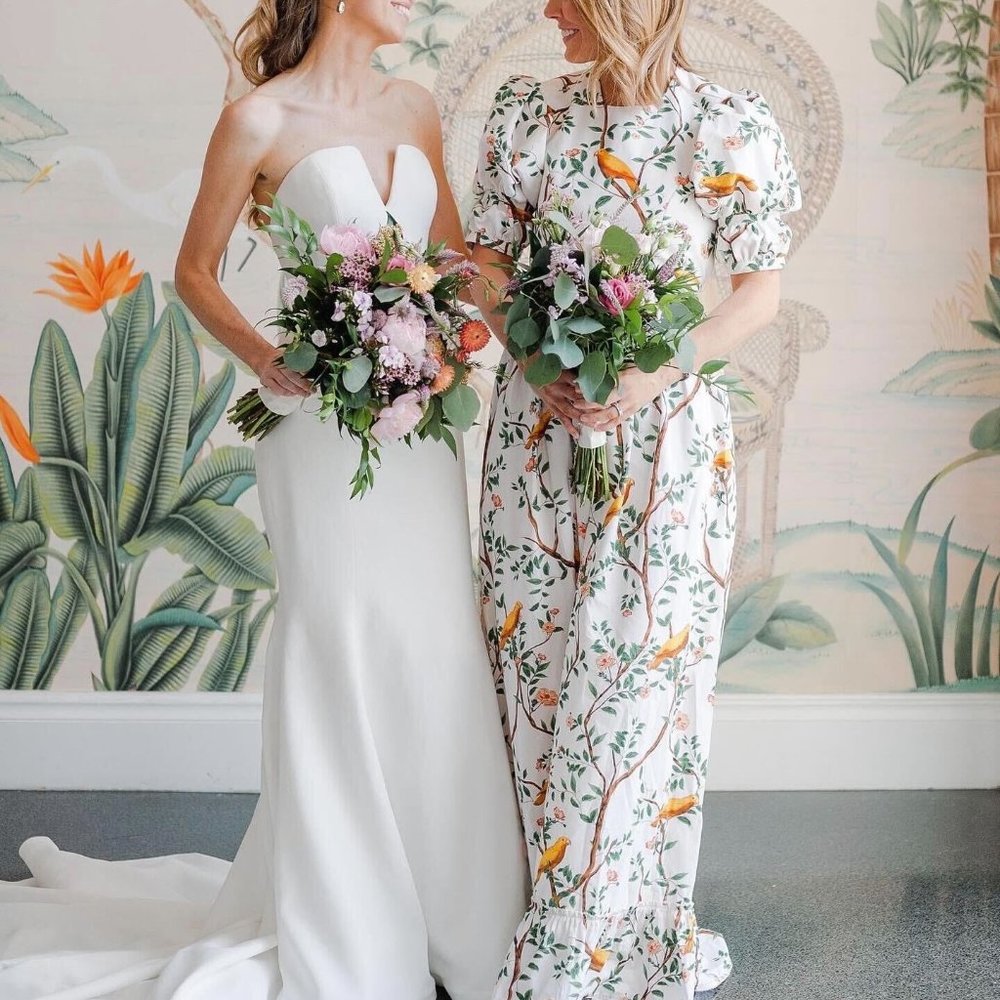 AGUA BY AGUA BENDITA Amapola Open-back Printed Cotton Poplin Maxi Dress Size S